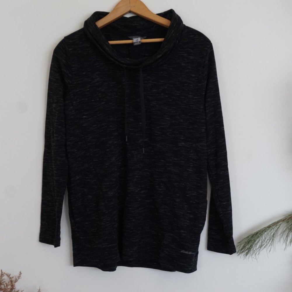 Eddie Bauer Black Cowl Neck Sweatshirt Size Small